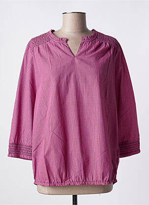 Blouse tissage popeline manches 3/4 rose CISO femme
