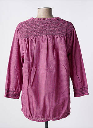 Blouse tissage popeline manches 3/4 rose CISO femme