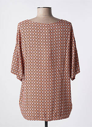 Blouse tissage popeline manches 3/4 orange IMITZ femme