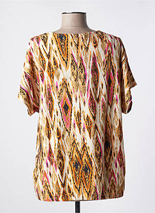 Blouse tissage popeline manches courtes beige CISO femme