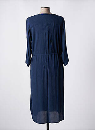 Robe mi-longue coupe fluide manches 3/4 bleu CISO femme