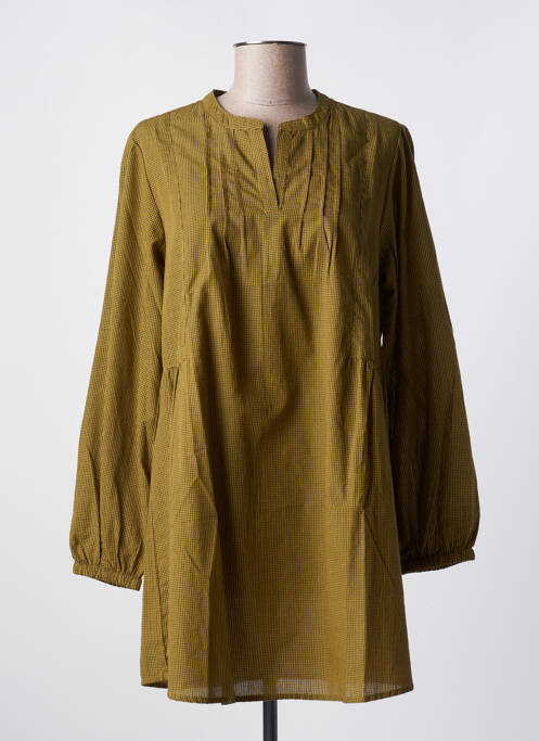 Robe courte coupe évasée manches longues vert CISO femme