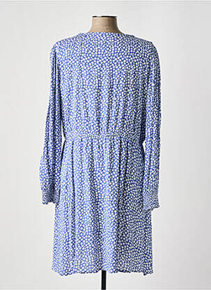 Robe mi-longue imprimé fleurs manches longues bleu C'EST BEAU LA VIE femme