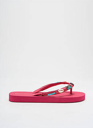 Tongs bout ouvert talon plat jusqu'à 3cm rose BANANA MOON femme