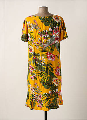 Robe mi-longue imprimé fleurs manches courtes jaune STREET ONE femme
