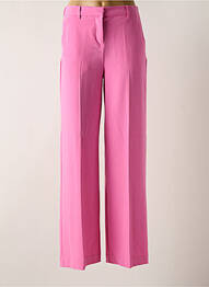 Pantalon large fermeture zippée sous rabat avec crochet taille haute rose B.YOUNG femme