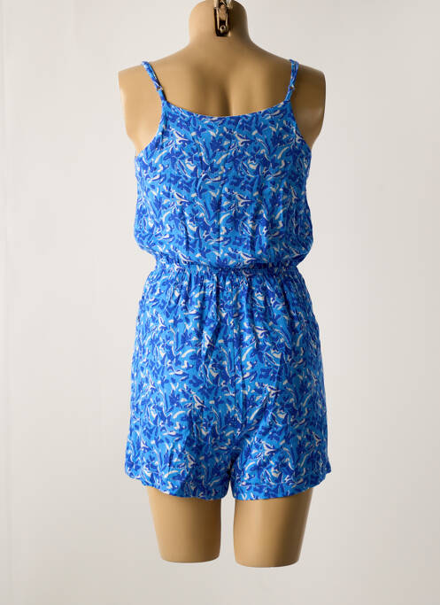 Combishort poches fines bretelles bleu CALIE femme