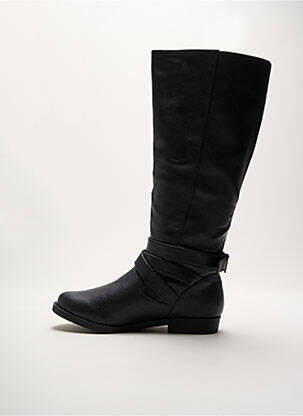 Bottes tissage satiné talon plat jusqu'à 3cm noir JUSTFAB femme