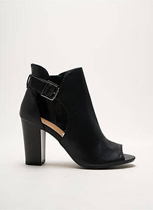 Bottines/boots tissage satiné talon de 4 à 6cm noir JUSTFAB femme