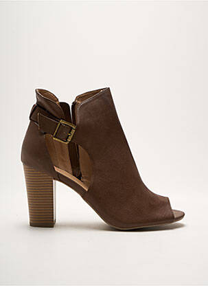 Bottines/boots matière lisse talon de 4 à 6cm marron JUSTFAB femme