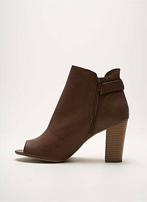 Bottines/boots matière lisse talon de 4 à 6cm marron JUSTFAB femme