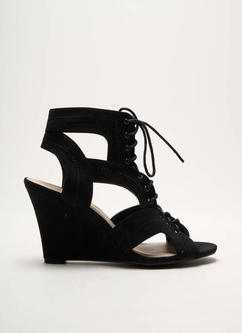 Sandales/nu pieds talon compensé talon de 7 à 9cm noir JUSTFAB femme