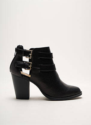 Bottines/boots matière lisse talon de 4 à 6cm noir JUSTFAB femme