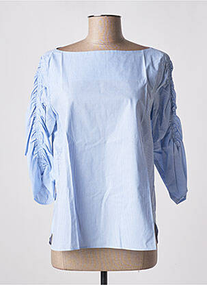 Blouse tissage popeline manches 3/4 bleu MARELLA femme