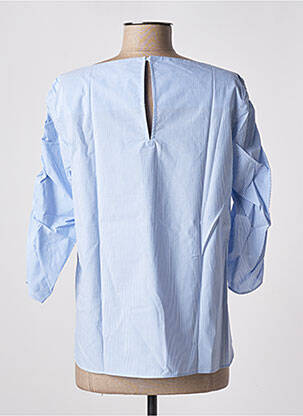 Blouse fermeture boutonnée au dos manches 3/4 bleu MARELLA femme