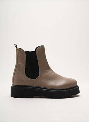 Bottines/boots matière lisse talon de 4 à 6cm beige ANNA VIRGILI femme