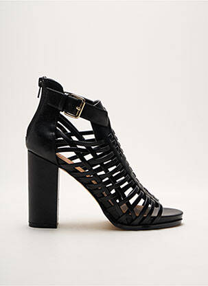 Sandales/nu pieds matière lisse talon de 7 à 9cm noir JUSTFAB femme