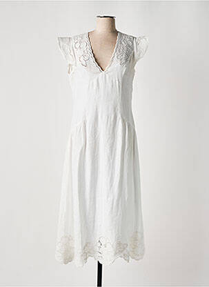 Robe longue manches courtes manches courtes blanc TWINSET femme