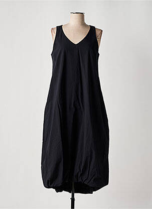 Robe mi-longue sans manche sans manche noir ORTO BOTANICO femme