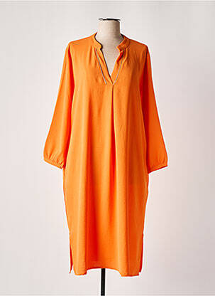 Robe mi-longue coupe fluide manches longues orange ESCORPION femme