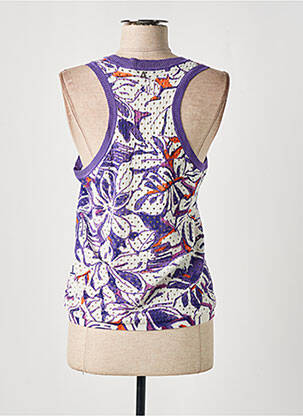 Pull maille ajourée sans manche violet TWINSET femme