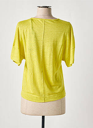 Top coupe fluide manches courtes jaune LUISA CERANO femme