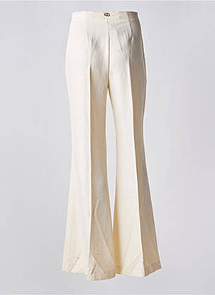 Pantalon droit taille normale taille normale beige TWINSET femme