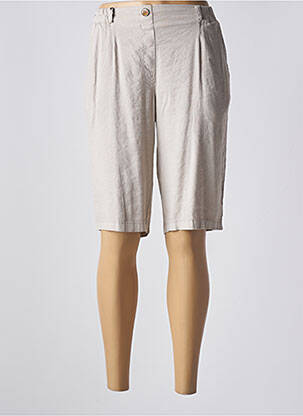 Bermuda taille élastique taille normale beige EAST DRIVE femme