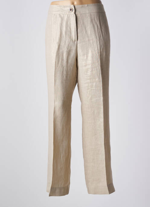 Pantalon chino fermeture zippée sous rabat boutonné taille normale beige MARELLA femme