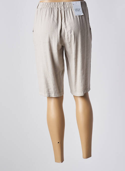 Bermuda taille élastique taille normale beige EAST DRIVE femme