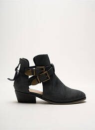 Bottines/boots matière lisse talon plat jusqu'à 3cm noir JUSTFAB femme