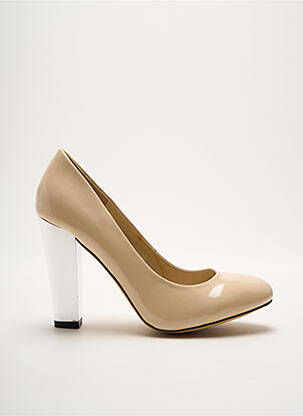 Escarpins matière lisse talon haut de 10cm et plus beige JUSTFAB femme