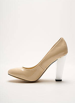 Escarpins matière lisse talon haut de 10cm et plus beige JUSTFAB femme