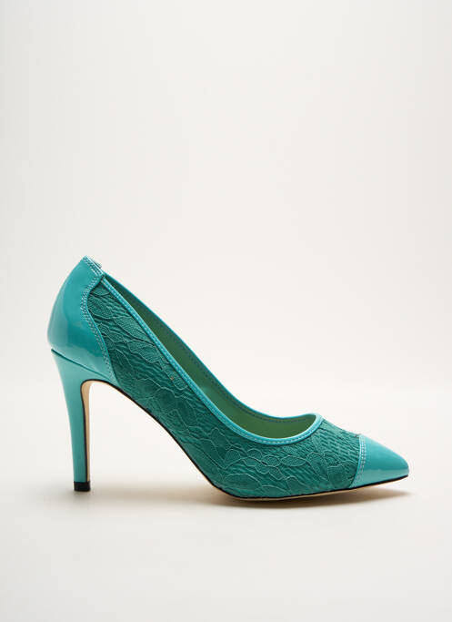 Escarpins matière lisse talon de 4 à 6cm bleu JUSTFAB femme