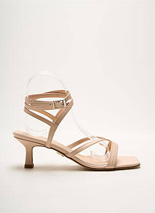 Sandales/nu pieds matière lisse talon de 4 à 6cm beige ANNA VIRGILI femme