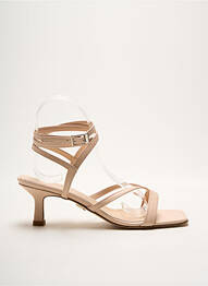 Sandales/nu pieds matière lisse talon de 4 à 6cm beige ANNA VIRGILI femme