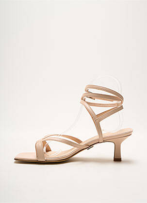 Sandales/nu pieds matière lisse talon de 4 à 6cm beige ANNA VIRGILI femme