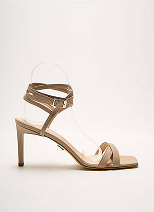 Sandales/nu pieds matière lisse talon de 4 à 6cm beige ANNA VIRGILI femme
