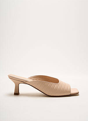 Mules/sabots semelle extérieure cuir talon de 4 à 6cm rose ANNA VIRGILI femme
