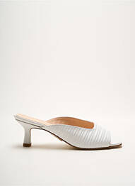 Mules/sabots tissage satiné talon de 4 à 6cm blanc ANNA VIRGILI femme