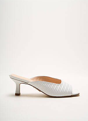 Mules/sabots matière lisse talon de 4 à 6cm blanc ANNA VIRGILI femme