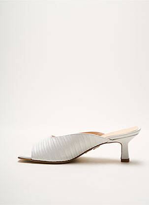 Mules/sabots tissage satiné talon de 4 à 6cm blanc ANNA VIRGILI femme