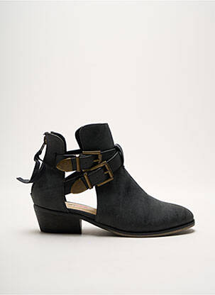 Bottines/boots matière lisse talon plat jusqu'à 3cm noir JUSTFAB femme