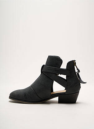 Bottines/boots matière lisse talon plat jusqu'à 3cm noir JUSTFAB femme
