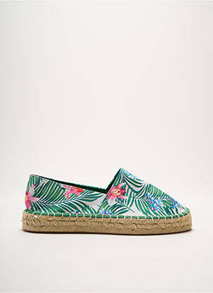 Espadrilles bout rond talon plat jusqu'à 3cm vert JUSTFAB femme