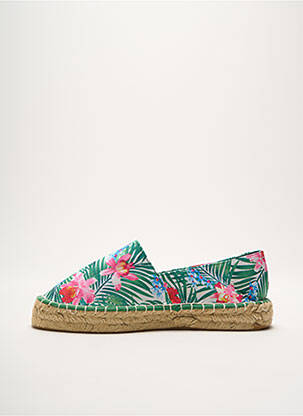 Espadrilles bout rond talon plat jusqu'à 3cm vert JUSTFAB femme