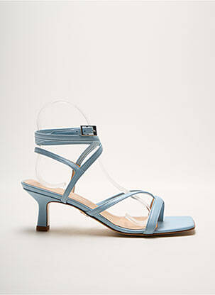 Sandales/nu pieds matière lisse talon de 4 à 6cm bleu ANNA VIRGILI femme