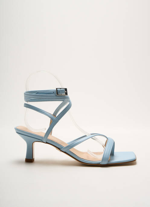 Sandales/nu pieds matière lisse talon de 4 à 6cm bleu ANNA VIRGILI femme