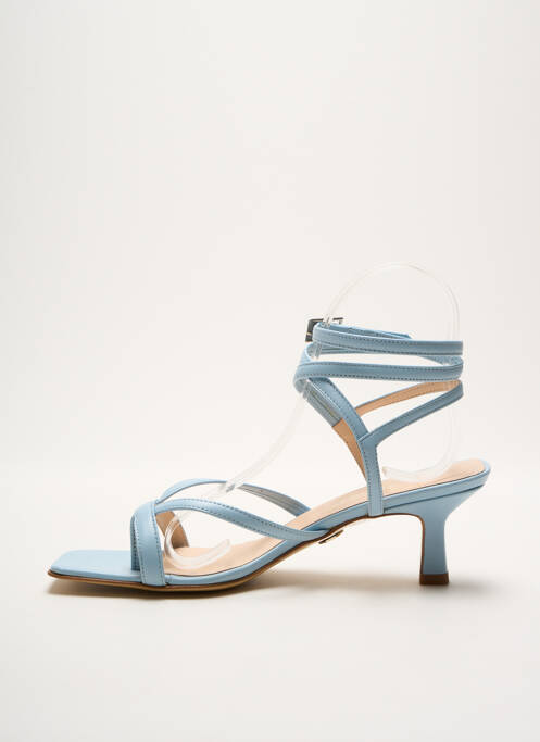Sandales/nu pieds matière lisse talon de 4 à 6cm bleu ANNA VIRGILI femme