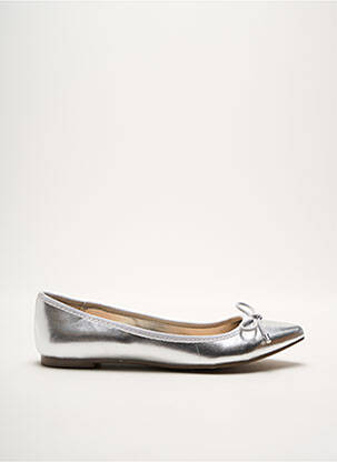 Ballerines matière lisse talon plat jusqu'à 3cm argent JUSTFAB femme